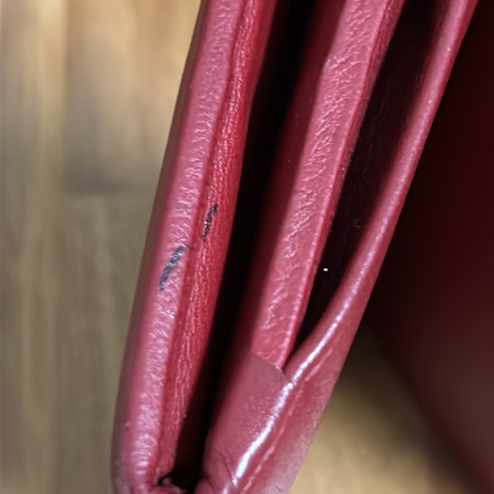 Authentic YSL Red / Burgundy Leather Flap Wallet - Picture 11 of 16